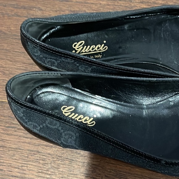 Gucci Women’s Black Canvas Banboo Ballet Flats Size 5.5 - Picture 5 of 6